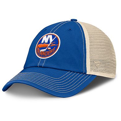 Men's Fanatics Royal/Natural New York Islanders Rival Trucker Adjustable Hat