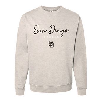 Women's Soft as a Grape Oatmeal San Diego Padres Pigment Dye Crewneck Sweatshirt