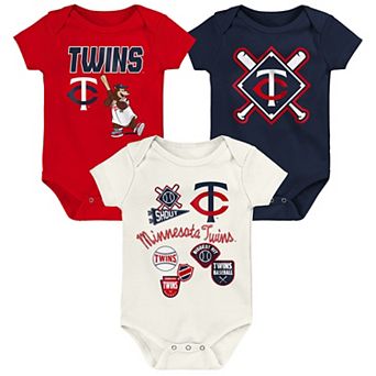 Infant Outerstuff Minnesota Twins Home Plate 3 pc Creeper Set