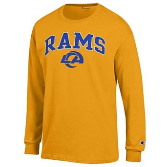 Men's Champion Gold Los Angeles Rams Arch Over Logo Long Sleeve T-Shirt
