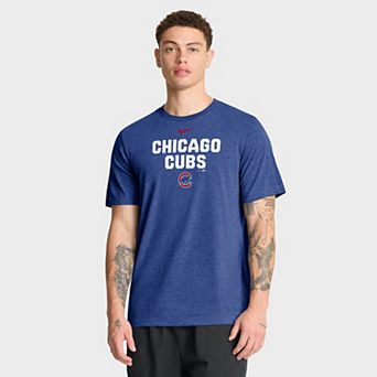 Men's Nike Heather Royal Chicago Cubs Stacked Tri-Blend T-Shirt