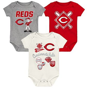 Infant Outerstuff Cincinnati Reds Home Plate 3 pc Creeper Set