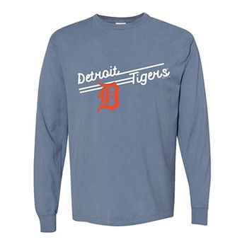 Women's Soft as a Grape Navy Detroit Tigers Pigment Dye Long Sleeve T-Shirt