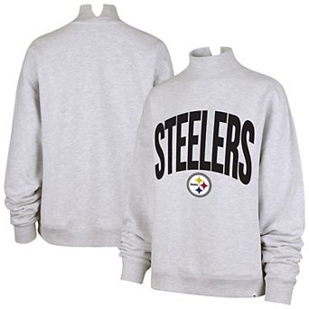 Women's '47 Gray Pittsburgh Steelers Subtle Muse Mock Neck Sweatshirt