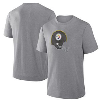 Men's Fanatics Heather Gray Pittsburgh Steelers Vintage Heritage Tribute Tri-Blend T-Shirt