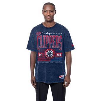 Men's New Era Navy LA Clippers Oversized Throwback Collection Mineral Wash T-Shirt