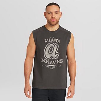 Men's Darius Rucker Collection by Fanatics Charcoal Atlanta Braves Muscle Tank Top