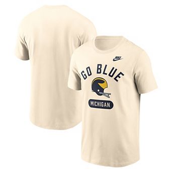 Men's Nike Natural Michigan Wolverines Legacy Arch Helmet T-Shirt