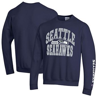 Men's Champion College Navy Seattle Seahawks Powerblend Fleece Sweatshirt