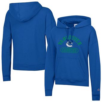 Women's Champion Royal Vancouver Canucks Arched Pill Box Hoodie