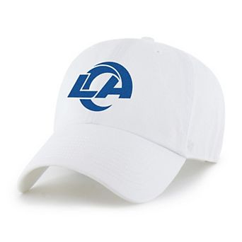 Men's '47 White Los Angeles Rams Primary Logo Clean Up Adjustable Hat