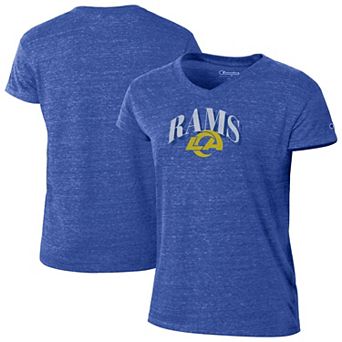 Women's Champion Royal Los Angeles Rams Triumph Tri-Blend V-Neck T-Shirt