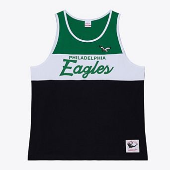 Men's Mitchell & Ness Black/Kelly Green Philadelphia Eagles Head Coach Tank Top