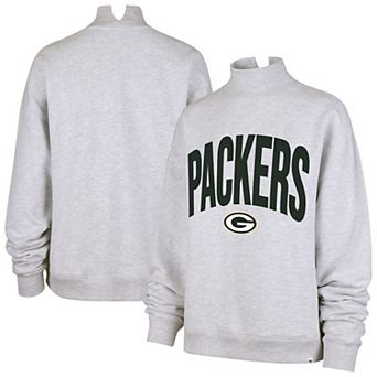 Women's '47 Gray Green Bay Packers Subtle Muse Mock Neck Sweatshirt