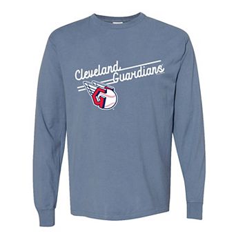 Women's Soft as a Grape Blue Cleveland Guardians Pigment Dye Long Sleeve T-Shirt