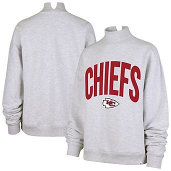 Women's '47 Gray Kansas City Chiefs Subtle Muse Mock Neck Sweatshirt
