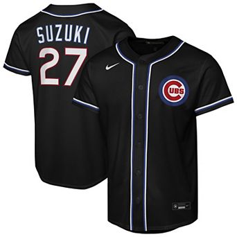 Youth Nike Seiya Suzuki Black Chicago Cubs Fashion Replica Player Jersey