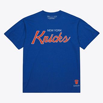Men's Mitchell & Ness Blue New York Knicks Vintage Wordmark T-Shirt