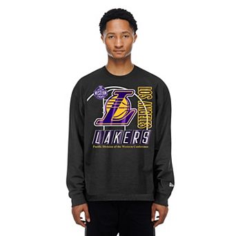 Men's New Era Black Los Angeles Lakers Leisure Collection Stretch Fleece Sweatshirt