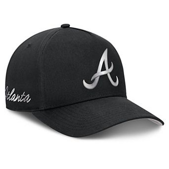 Men's Nike Black Atlanta Braves Rise Dri-FIT A-Frame Adjustable Hat