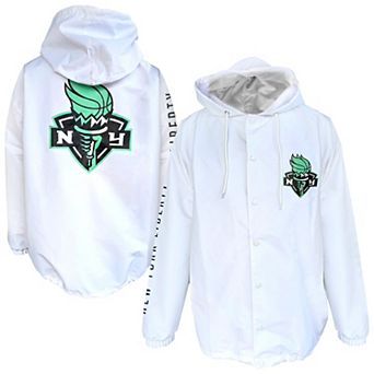Men's Fanatics White New York Liberty Logo Full-Snap Nylon Jacket