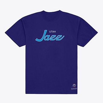 Men's Mitchell & Ness Purple Utah Jazz Vintage Wordmark T-Shirt