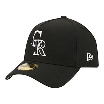 Men's New Era Black Colorado Rockies A-Frame 59FORTY Fitted Hat