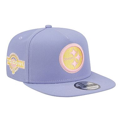Men's New Era Lavender Pittsburgh Steelers Bloom A-Frame 9FIFTY Snapback Hat