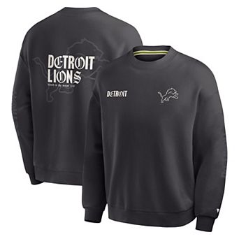 Men's Fanatics Charcoal Detroit Lions Oversized Type Play Multi Sweatshirt