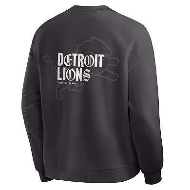 Men's Fanatics Charcoal Detroit Lions Oversized Type Play Multi Sweatshirt