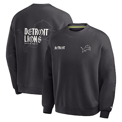 Men's Fanatics Charcoal Detroit Lions Oversized Type Play Multi Sweatshirt