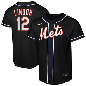 Youth Nike Francisco Lindor Black New York Mets Fashion Replica Player Jersey