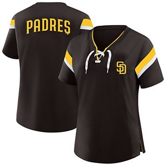 Women's Profile Brown San Diego Padres Lace-Up T-Shirt