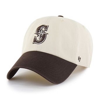 Men's '47 Natural/Brown Seattle Mariners Two-Tone Fashion Clean Up Adjustable Hat
