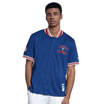 Men's Starter Royal Texas Rangers Button-Up Short Sleeve Jacket