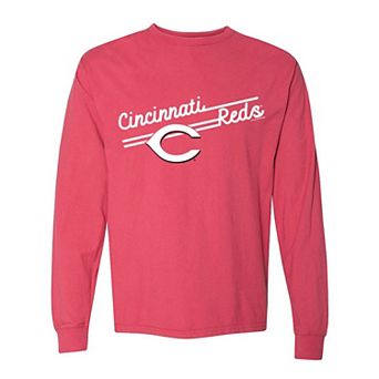 Women's Soft as a Grape Red Cincinnati Reds Pigment Dye Long Sleeve T-Shirt