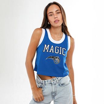 Women's Hype and Vice Royal Orlando Magic Cropped Basketball Scoop Neck Tank Top