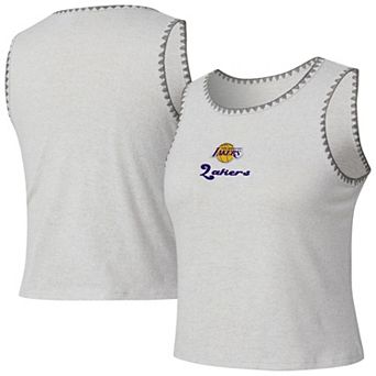 Women's Concepts Sport Gray Los Angeles Lakers Neptune Hacci Knit Tank Top