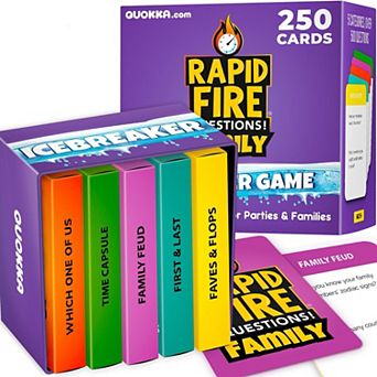 QUOKKA Kids Conversation Cards Game Icebreaker Questions for Ages 8-12, Family and Party