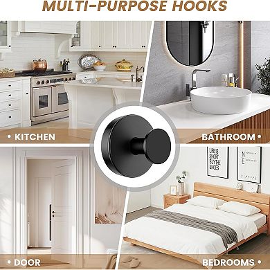 4PCS Suction Cup Hooks for Glass or Wall,Removable Shower Hooks for Inside Shower,Metal Towel Hooks