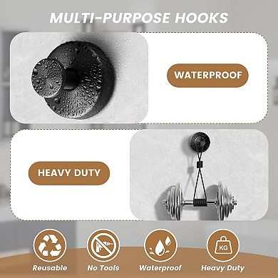 4PCS Suction Cup Hooks for Glass or Wall,Removable Shower Hooks for Inside Shower,Metal Towel Hooks