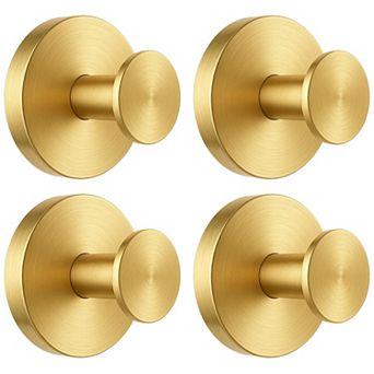 4 pc Suction Cup Hooks for Glass or Wall,Removable Shower Hooks for Inside Shower,Metal Towel Hooks