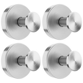 4 pc Suction Cup Hooks for Glass or Wall,Removable Shower Hooks for Inside Shower,Metal Towel Hooks