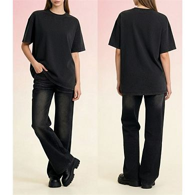 Women Casual Wide Leg Jeans High Waisted Denim Pants