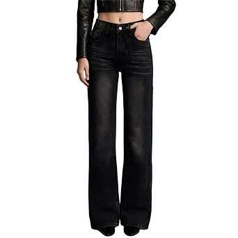 Women Casual Wide Leg Jeans High Waisted Denim Pants