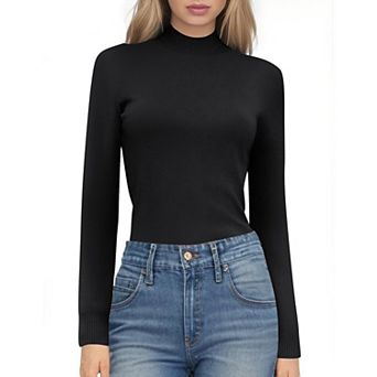 Zeagoo Women's Fleece Sherpa Lined Mock Neck Long Sleeve Thermal Fuzzy Knit Sweater Tops