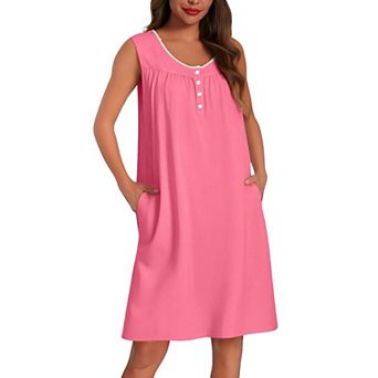 Ekouaer Cotton House Dresses Tank Gown Vintage Nightgown Night Gown for Women Soft Comfy