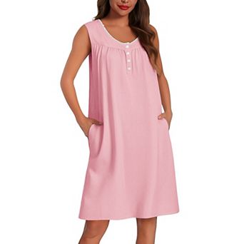 Ekouaer Cotton House Dresses Tank Gown Vintage Nightgown Night Gown for Women Soft Comfy