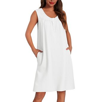 Ekouaer Cotton House Dresses Tank Gown Vintage Nightgown Night Gown for Women Soft Comfy