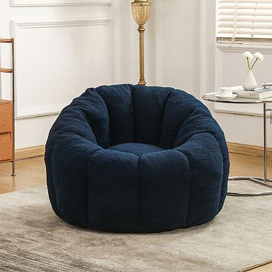GOODSILO Plush Bean Bag Sofa Chair with Armrests Stuffed High-Density Comfort Foam